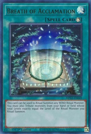 Breath of Acclamation (MP22-EN049) - Ultra Rare - 1st Edition - 2022 Tin of the Pharaoh's Gods