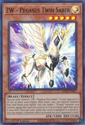 ZW - Pegasus Twin Saber (MP22-EN057) - Super Rare - 1st Edition - 2022 Tin of the Pharaoh's Gods