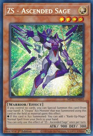 ZS - Ascended Sage (MP22-EN059) - Prismatic Secret Rare - 1st Edition - 2022 Tin of the Pharaoh's Gods