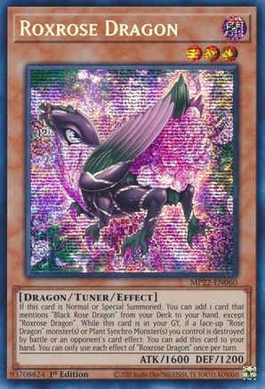 Roxrose Dragon (MP22-EN060) - Prismatic Secret Rare - 1st Edition - 2022 Tin of the Pharaoh's Gods