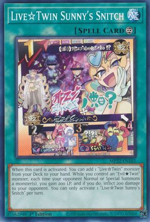 Live Twin Sunny's Snitch (MP22-EN161) - Common - 1st Edition - 2022 Tin of the Pharaoh's Gods