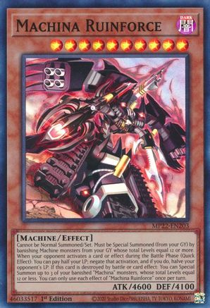 Machina Ruinforce (MP22-EN203) - Super Rare - 1st Edition - 2022 Tin of the Pharaoh's Gods