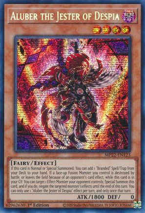 Aluber the Jester of Despia (MP22-EN123) - Prismatic Secret Rare - 1st Edition - 2022 Tin of the Pharaoh's Gods