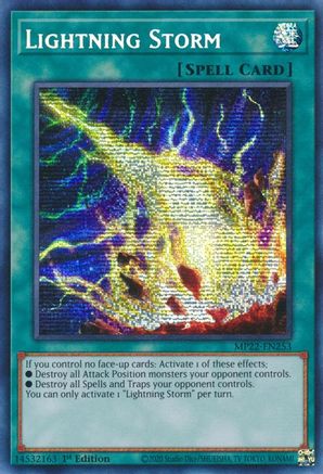 Lightning Storm (MP22-EN253) - Prismatic Secret Rare - 1st Edition - 2022 Tin of the Pharaoh's Gods