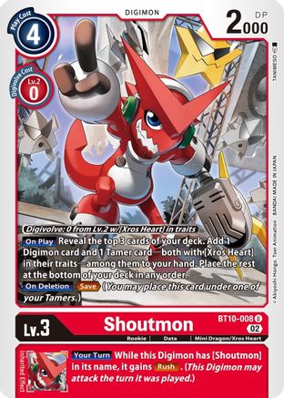 Shoutmon (BT10-008)  Uncommon - Xros Encounter