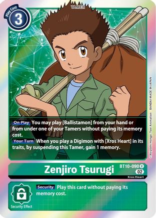 Zenjiro Tsurugi (BT10-090) Foil Rare - Xros Encounter