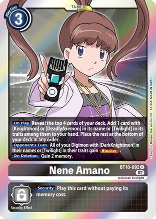 Nene Amano (BT10-092) Foil Rare - Xros Encounter