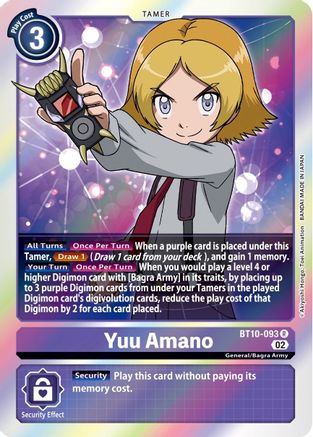 Yuu Amano (BT10-093) Foil Rare - Xros Encounter