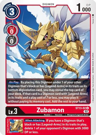 Zubamon (ST13-02)  Uncommon - Starter Deck 13: Ragnaloardmon