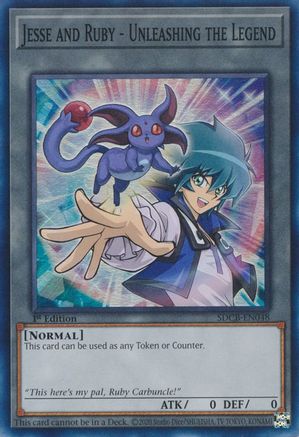 Jesse and Ruby - Unleashing the Legend (SDCB-EN048) - Super Rare - 1st Edition - Structure Deck: Legend of the Crystal Beasts