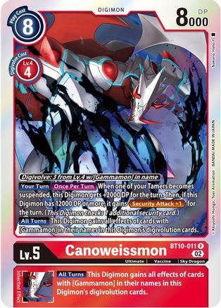 Canoweissmon (BT10-011) Foil Rare - Xros Encounter
