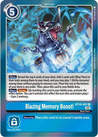Blazing Memory Boost! (BT10-097) Foil Rare - Xros Encounter