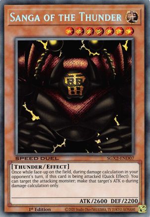 Sanga of the Thunder (Secret Rare) (SGX2-END07) - Secret Rare - 1st Edition - Speed Duel GX: Midterm Paradox