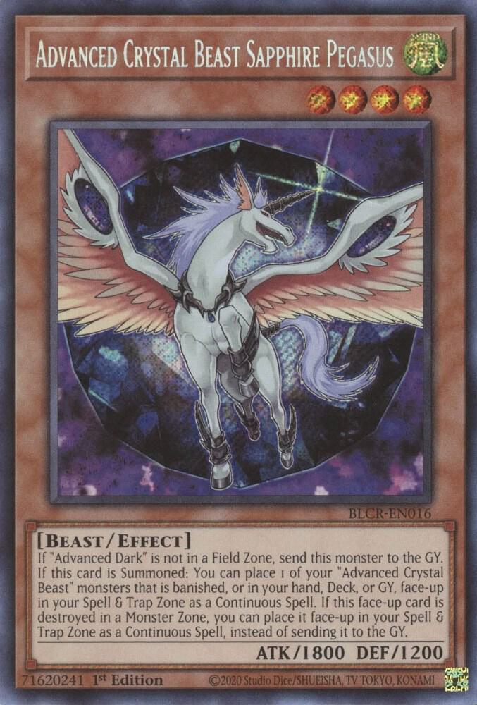 Advanced Crystal Beast Sapphire Pegasus BLCR-EN016 (Battles of Legend: Crystal Revenge)  - 1st Edition
