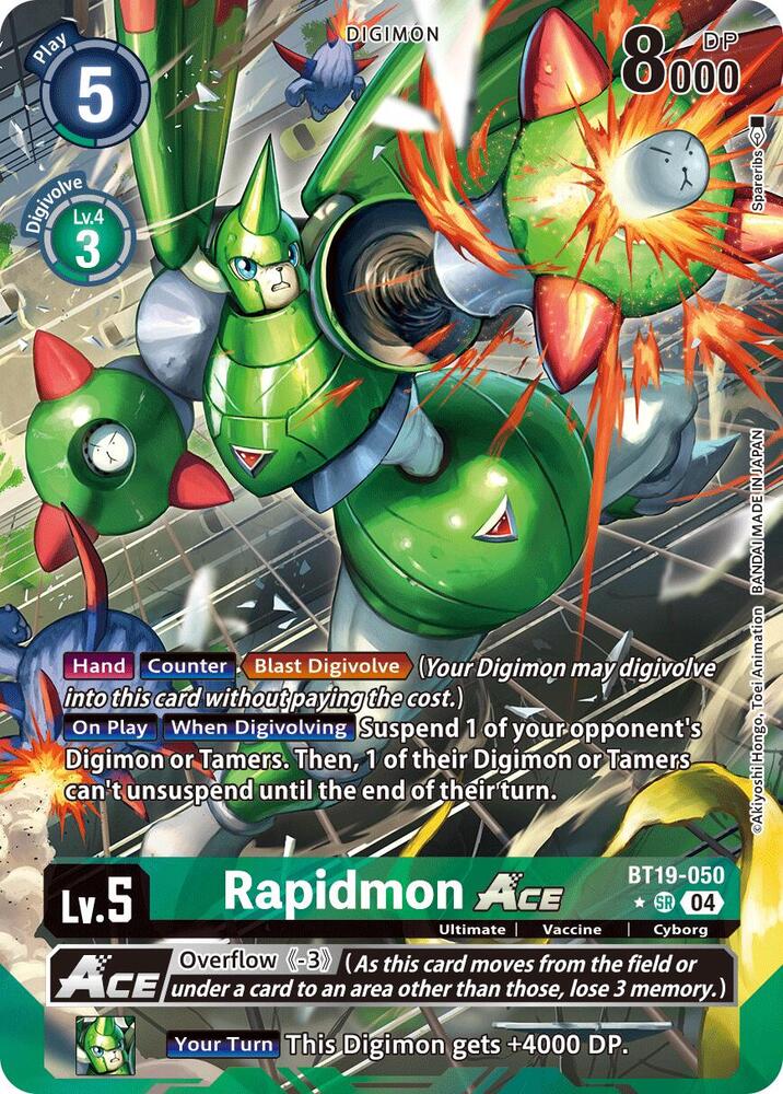 Rapidmon ACE Alternate Art BT19-050 SR (Release Special Booster 2.5)  - Foil