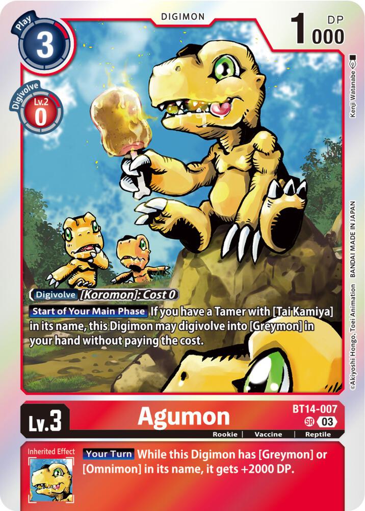 Agumon BT14-007 SR (Blast Ace)  - Foil
