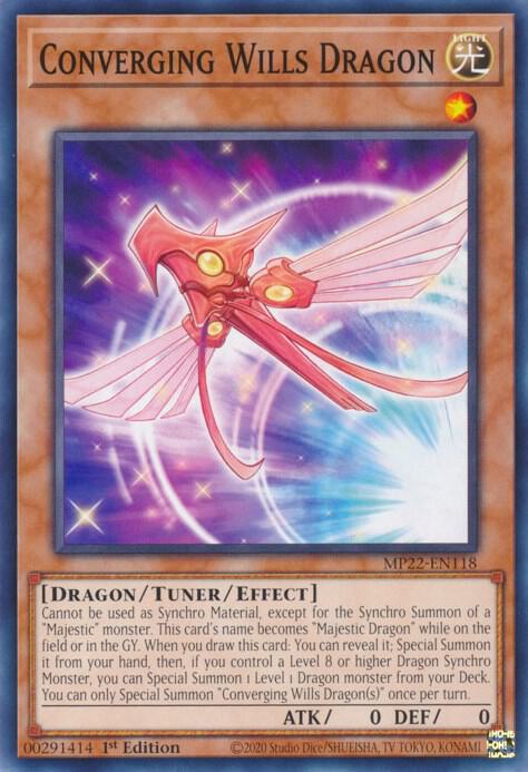 Converging Wills Dragon MP22-EN118 (2022 Tin of the Pharaoh's Gods)  - 1st Edition