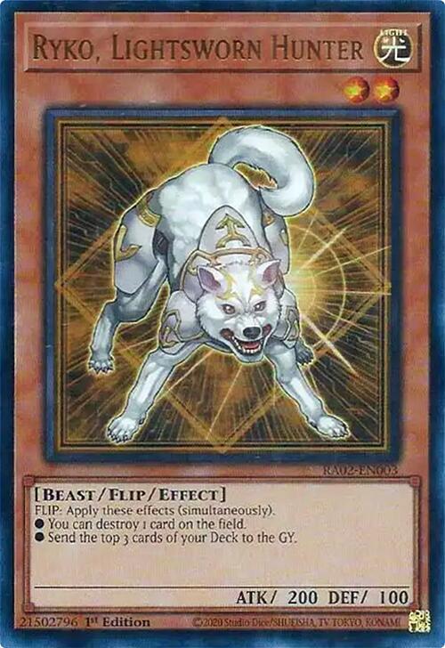 Ryko Lightsworn Hunter UR RA02-EN003 (25th Anniversary Rarity Collection II)  - 1st Edition