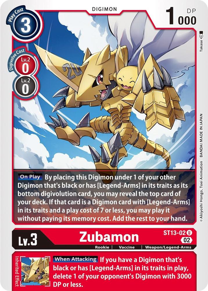 Zubamon ST13-02 U (Starter Deck 13: Ragnaloardmon) 