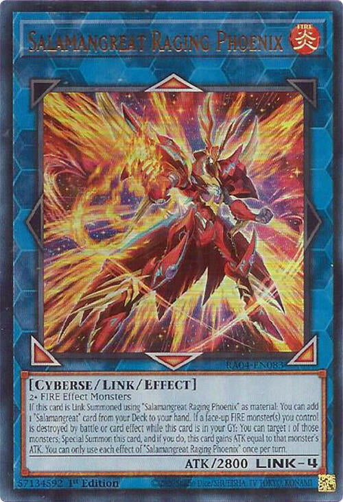 Salamangreat Raging Phoenix UR RA04-EN083 (Quarter Century Stampede)  - 1st Edition
