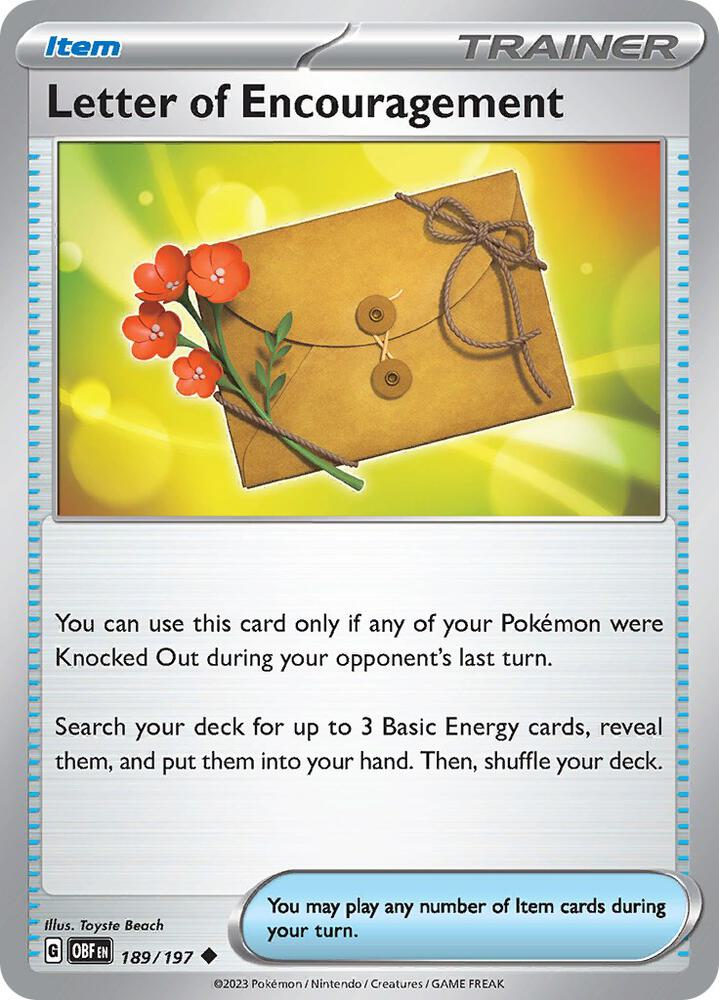 Letter of Encouragement 189/197 (SV03: Obsidian Flames) 