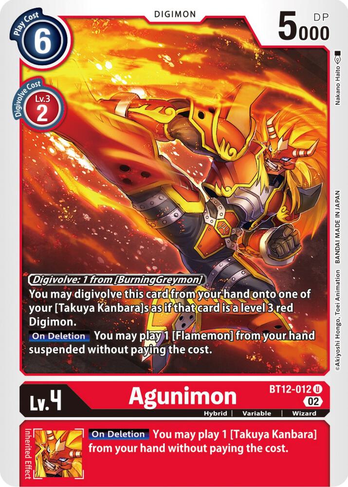 Agunimon BT12-012 U (Across Time) 