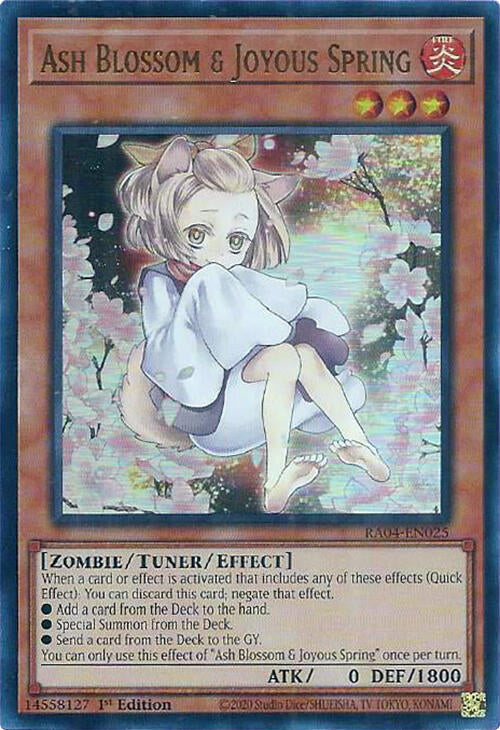 Ash Blossom and Joyous Spring Alternate Art UR RA04-EN025 (Quarter Century Stampede)  - 1st Edition