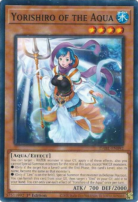 Yorishiro of the Aqua DABL-EN092 (Darkwing Blast)  - 1st Edition