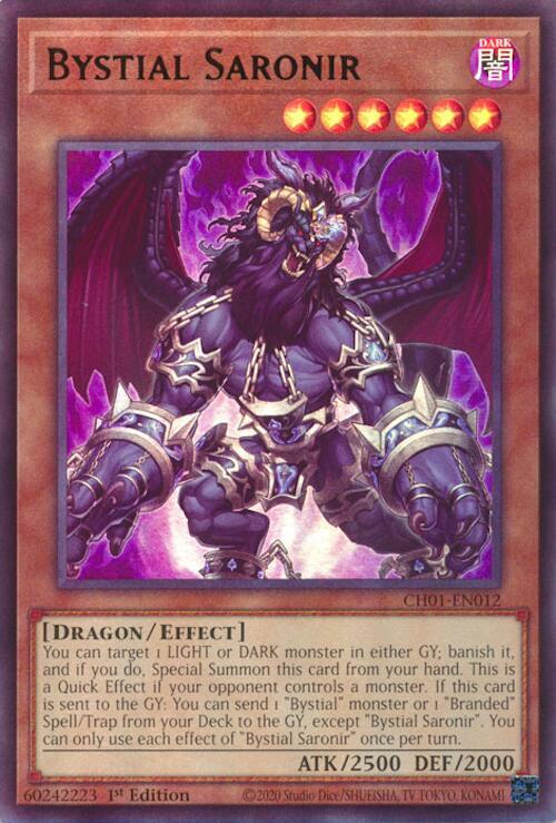 Bystial Saronir CH01-EN012 (THE CHRONICLES DECK: The Fallen & The Virtuous (All-Foil Edition))  - 1st Edition