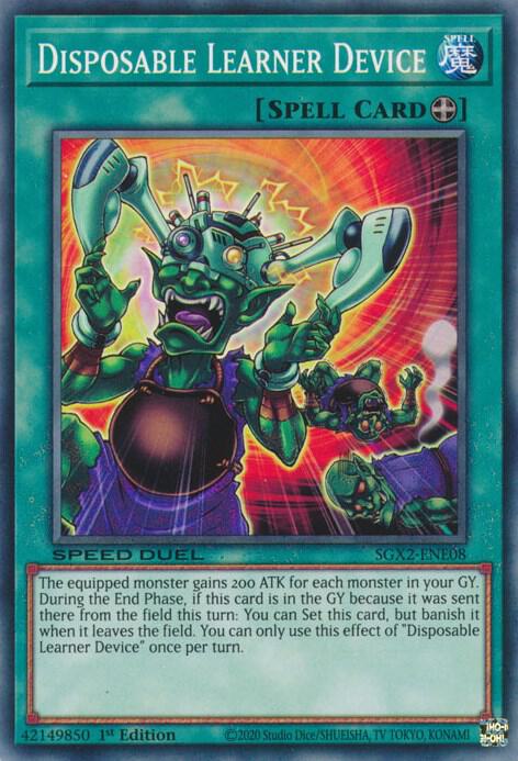 Disposable Learner Device SGX2-ENE08 (Speed Duel GX: Midterm Paradox)  - 1st Edition