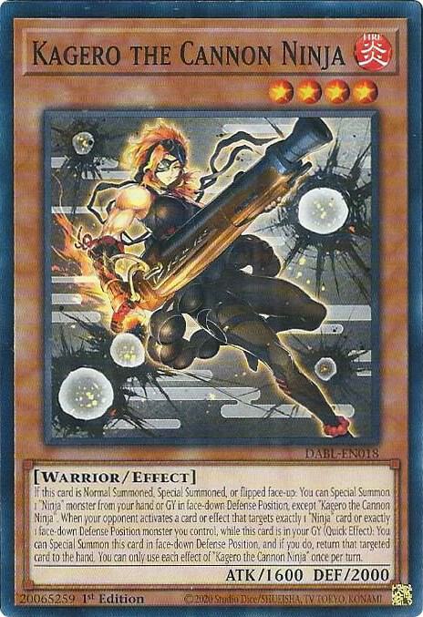 Kagero the Cannon Ninja DABL-EN018 (Darkwing Blast)  - 1st Edition