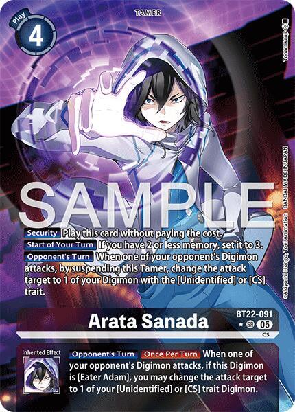 Arata Sanada Alternate Art BT22-091 SR (Cyber Eden)  - Foil