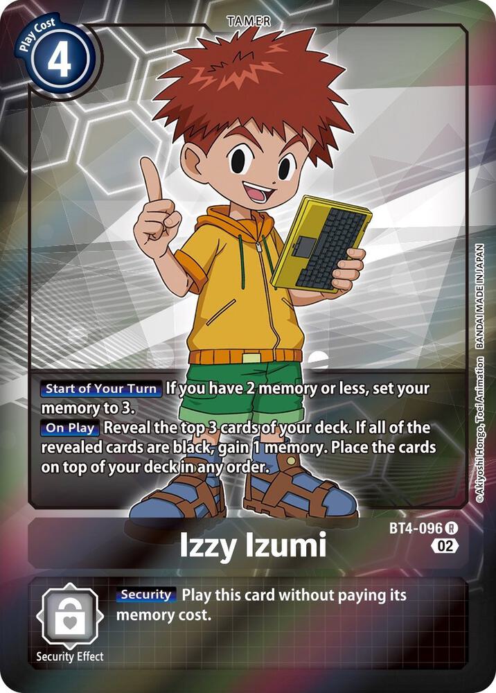 Izzy Izumi Alternate Art BT4-096 R (Starter Deck 13: Ragnaloardmon)  - Foil