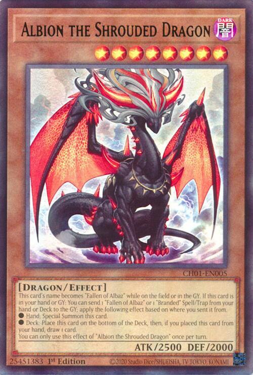 Albion the Shrouded Dragon CH01-EN005 (THE CHRONICLES DECK: The Fallen & The Virtuous (All-Foil Edition))  - 1st Edition