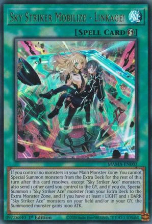 Sky Striker Mobilize - Linkage! (MAMA-EN003) - Ultra Rare - 1st Edition - Magnificent Mavens