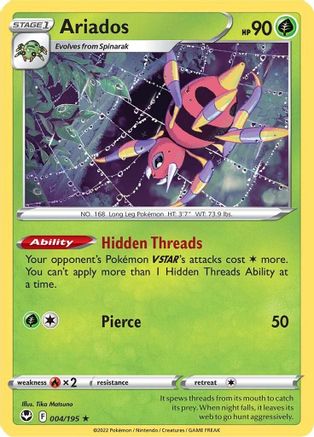 Ariados 4/195 Holofoil - Holo Rare - SWSH12: Silver Tempest