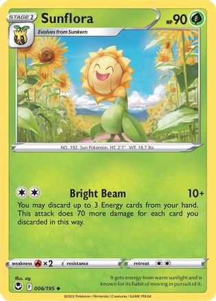 Sunflora 6/195  - Uncommon - SWSH12: Silver Tempest