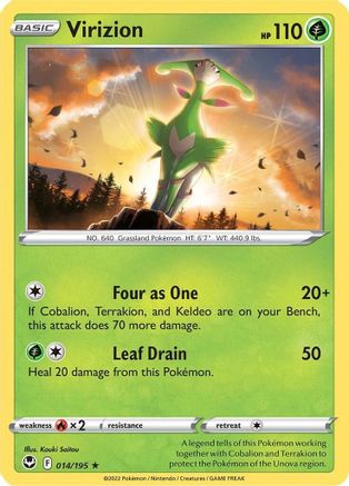 Virizion 14/195  - Rare - SWSH12: Silver Tempest