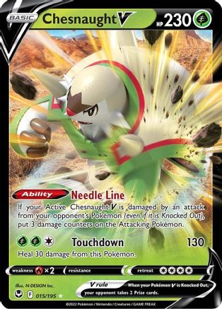 Chesnaught V 15/195 Holofoil - Ultra Rare - SWSH12: Silver Tempest