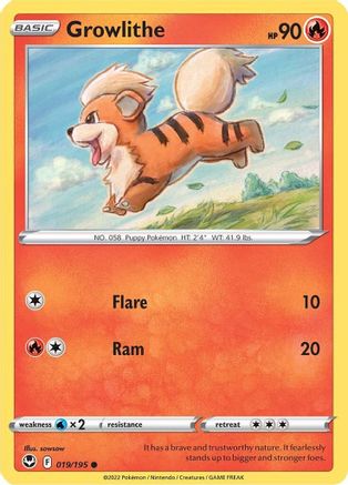 Growlithe 19/195  - Common - SWSH12: Silver Tempest
