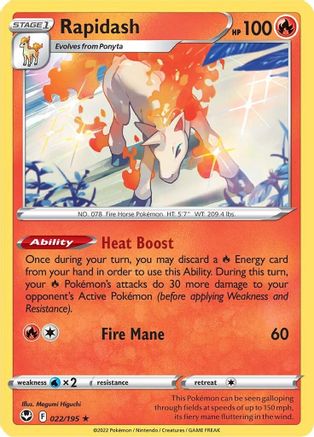 Rapidash 22/195 Holofoil - Holo Rare - SWSH12: Silver Tempest