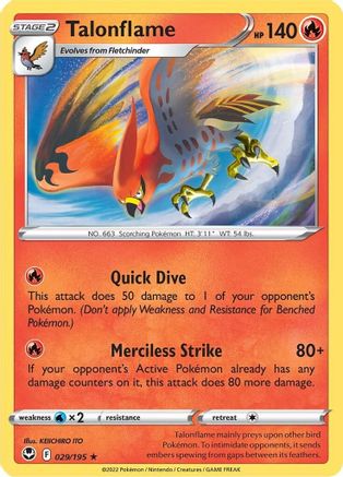 Talonflame 29/195  - Rare - SWSH12: Silver Tempest