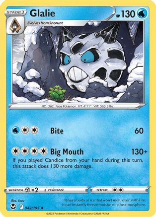Glalie 42/195  - Uncommon - SWSH12: Silver Tempest