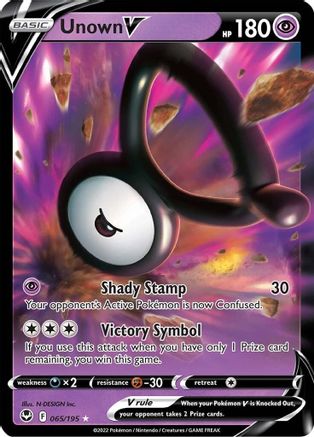 Unown V 65/195 Holofoil - Ultra Rare - SWSH12: Silver Tempest