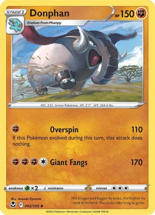 Donphan 92/195  - Uncommon - SWSH12: Silver Tempest