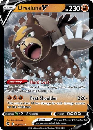 Ursaluna V 102/195 Holofoil - Ultra Rare - SWSH12: Silver Tempest