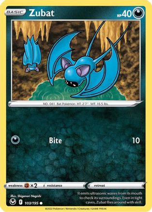 Zubat 103/195  - Common - SWSH12: Silver Tempest
