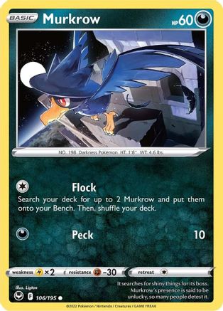 Murkrow 106/195  - Common - SWSH12: Silver Tempest