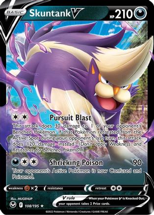 Skuntank V 108/195 Holofoil - Ultra Rare - SWSH12: Silver Tempest