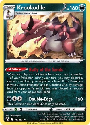 Krookodile 113/195 Holofoil - Holo Rare - SWSH12: Silver Tempest